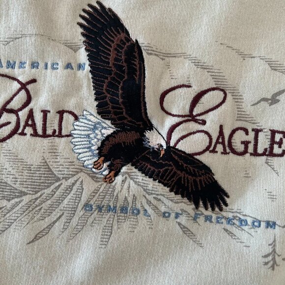 Vintage Clearwater Creek Bald Eagle American Logo Embroidered Sweatshirt 2XL XXL - Picture 4 of 9
